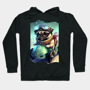 Cyberpunk Pug Super Kart Racing Hoodie